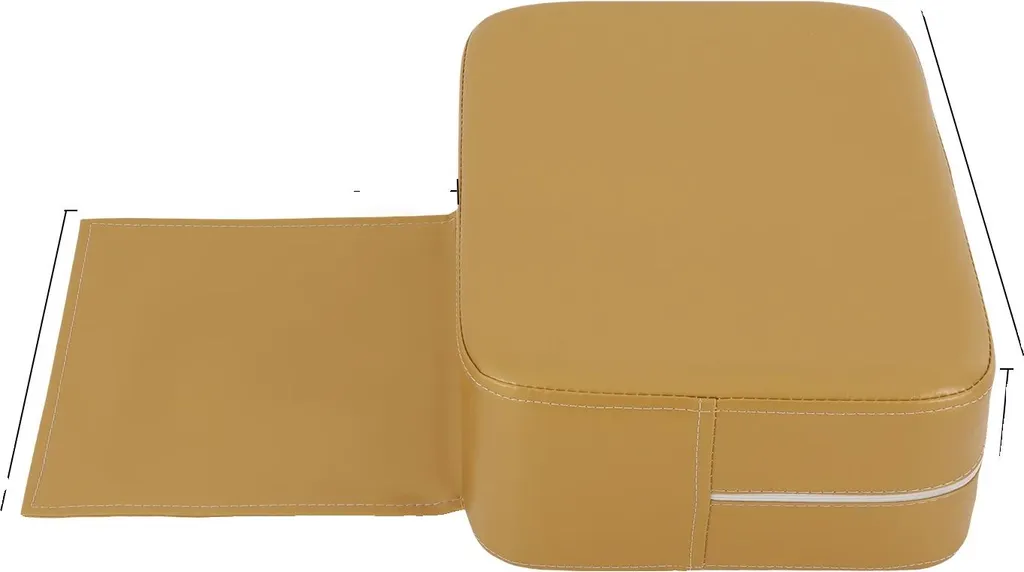 Galette de chaise enfant jaune dorée rectangulaire en tissu moderne