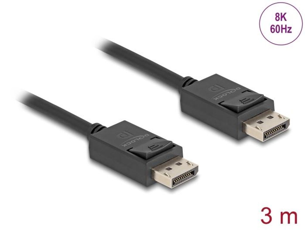 Delock DisplayPort Kabel 16K 30 Hz / 8K 60 Hz 40 Gbps 3 m