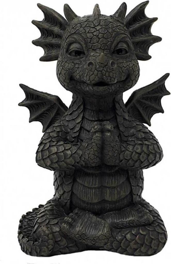 Gartenfigur Gartendrache - Modell Yogi klein - Fantasy Figur Deko Drache Garten