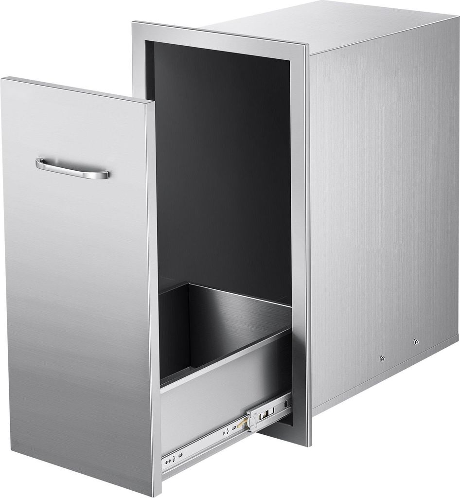 Einbauschublade für Außenküche - Edelstahl Aufbewahrungsschublade - 34,4 x 49,8 x 65,5 cm (BxTxH) - Für Propangasflaschen - Belastbar bis 25 kg...