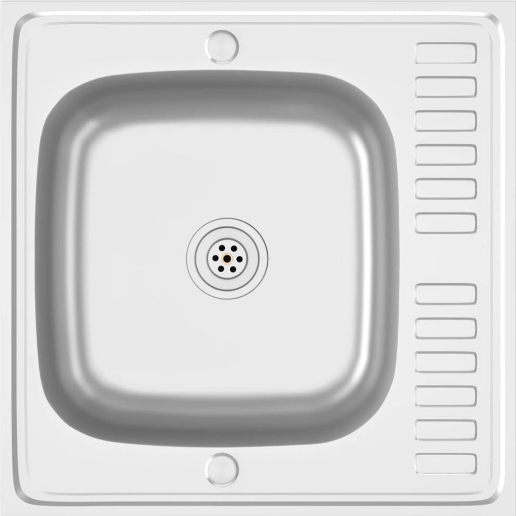 Spüle mit Abtropffläche Set Silbern 600x600x155 mm Produktbild 