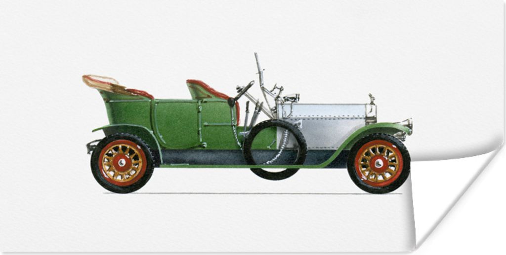 MuchoWow Poster Illustration Rolls-Royce Silver Ghost 80x40 cm - Wanddeko