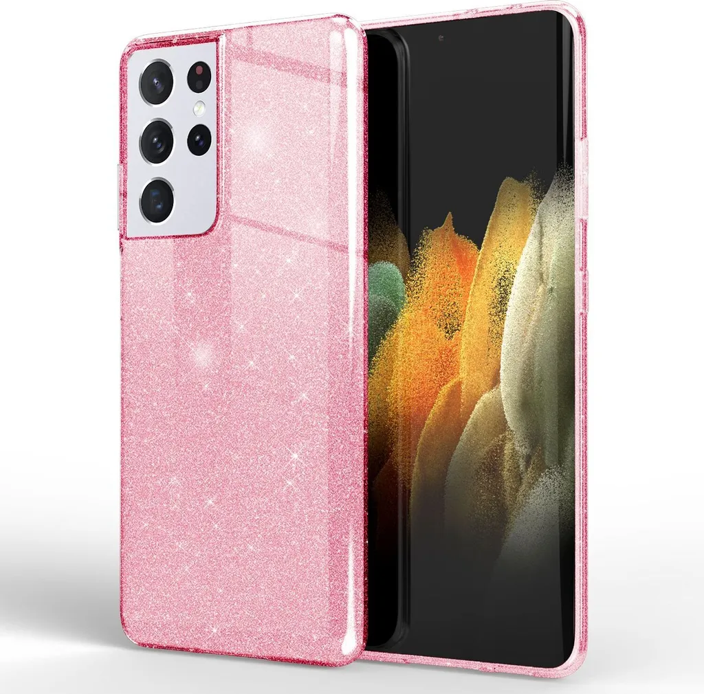SIMao Cover per Oppo A54 / Oppo A74 5G, in silicone trasparente con cordino per collana e cordino per cellulare, con cordino per custodia, colore: Rosa