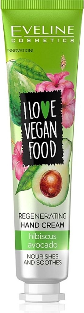 Eveline Ich liebe vegane Lebensmittel Regenerierende Sahne fr Hnde und Avocado Hibiskus 50ml