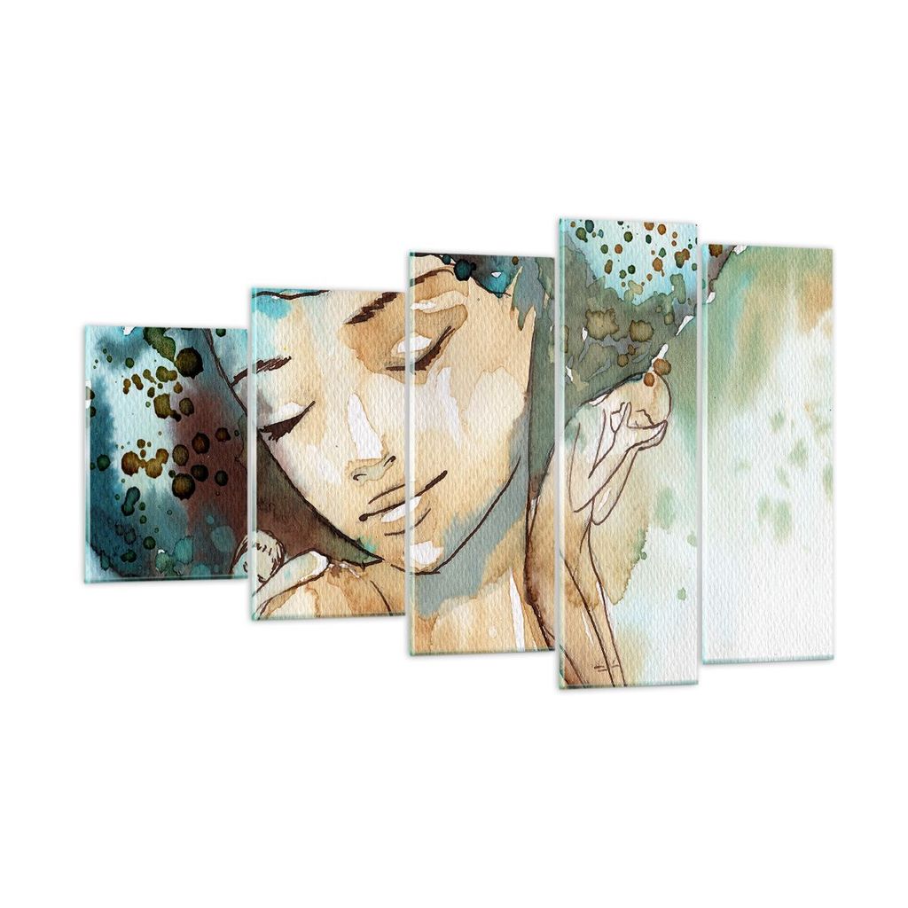 Bilder auf glas - Frau modern - 100x60cm - Glasbilder - Wandbilder - Bilder - Kunstdruck - zum Aufhängen bereit - Wanddekoration aus Glas - Glas B...