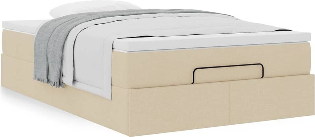 Maison Exclusive - Ottoman-Bett mit Matratze Creme 120x200 cm Stoff