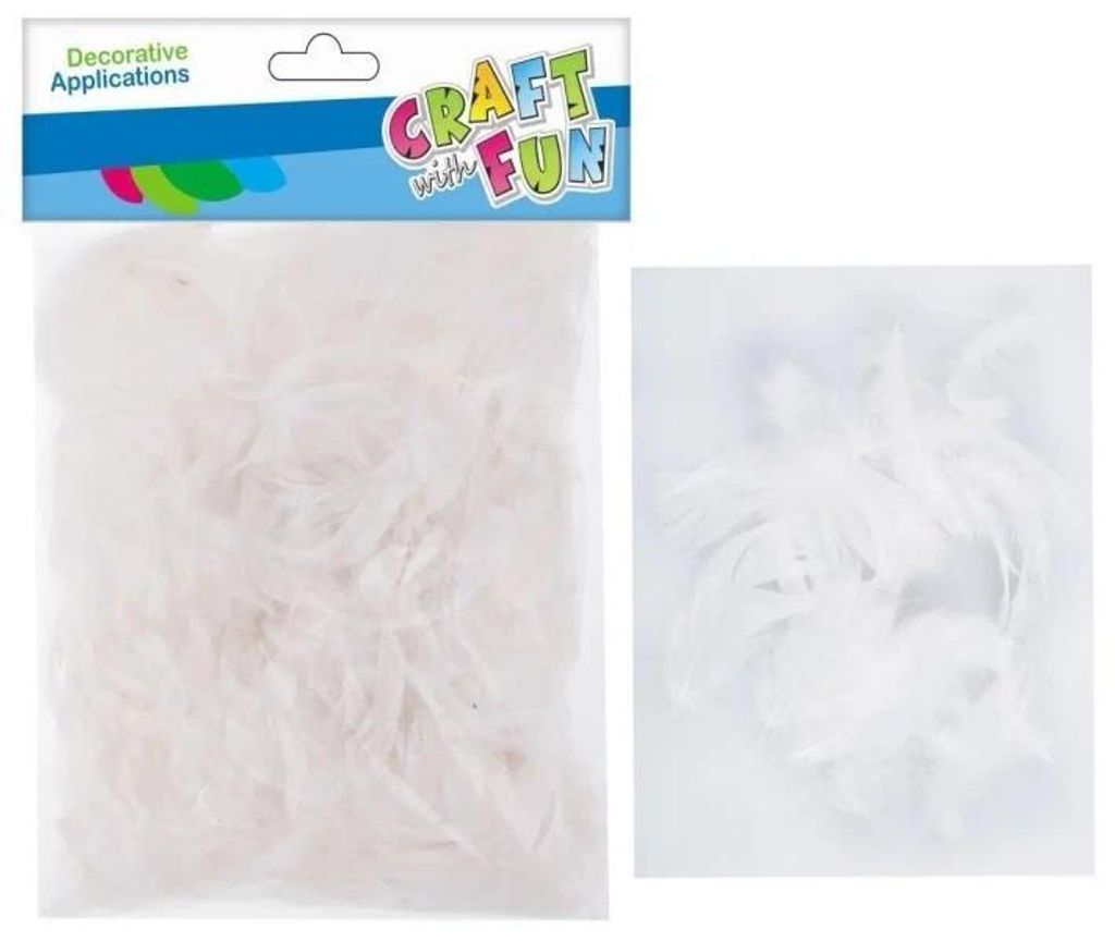 Dekorative Federn, weiß, 20–30 cm, 16 g – Craft with Fun