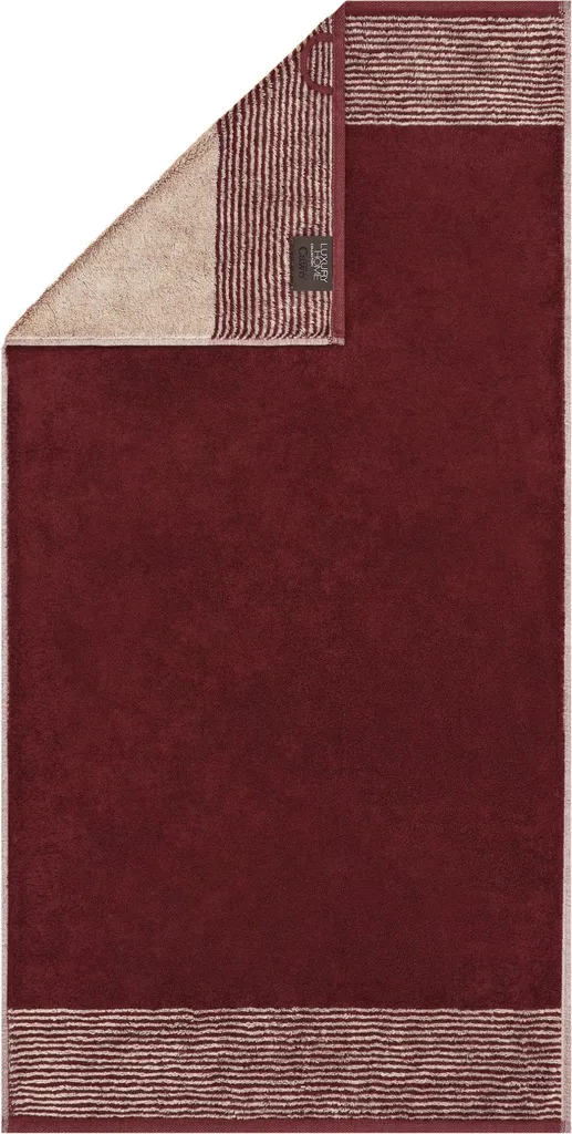 Drap de douche 80x150 cm Cawö Two-Tone bordeaux - Idéal pour le spa