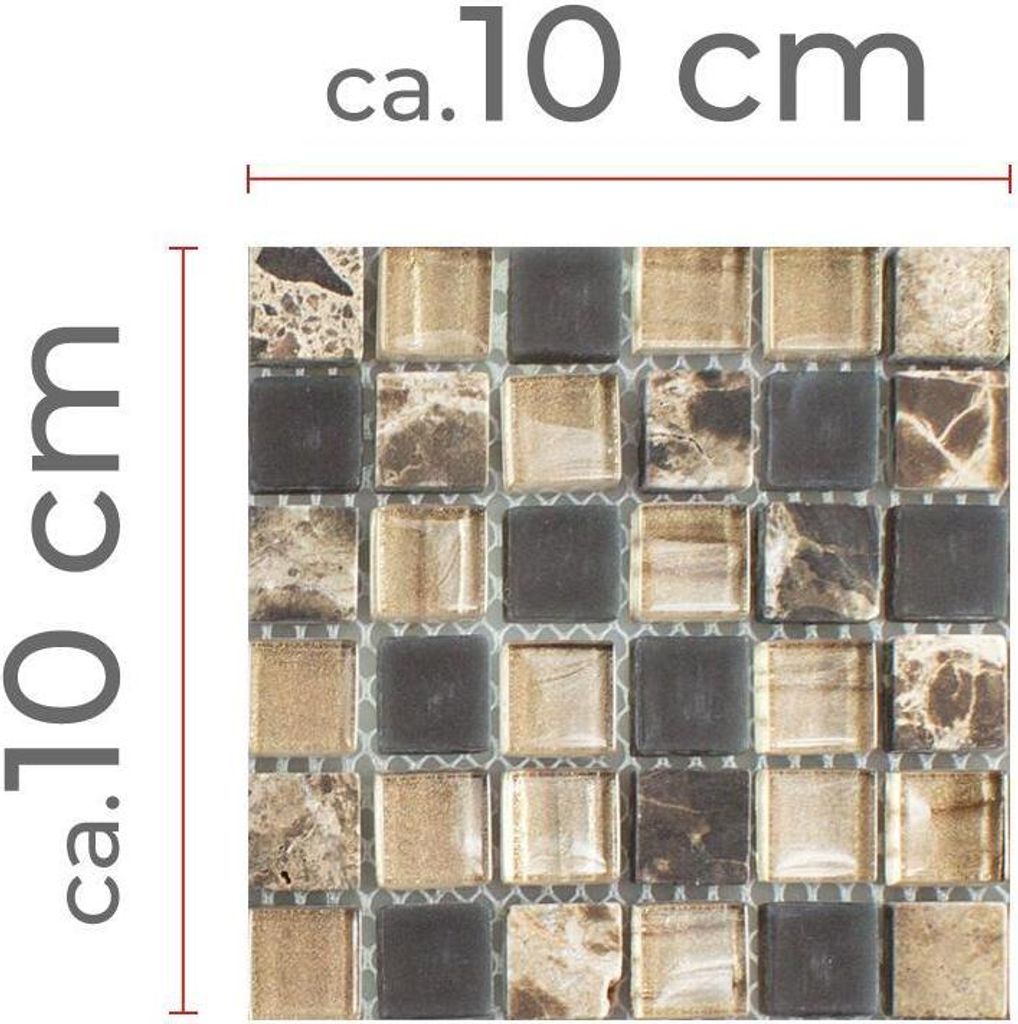 Muster von Glas Naturstein Mosaik Fliesen Hayrabey Dunkelbraun