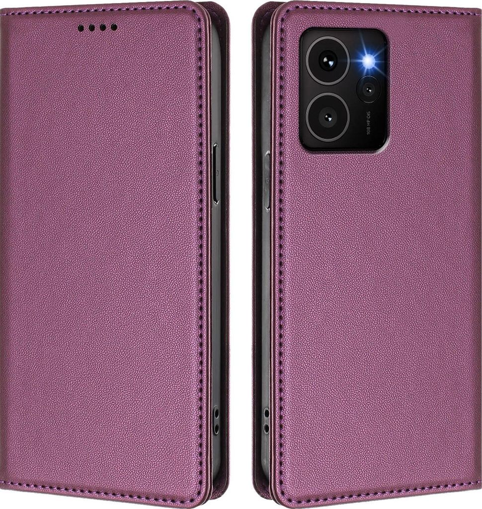 Handyhülle für HMD Skyline, Kunstleder Klapphülle Stoßfeste Magnetische Hülle mit Ständer Lila