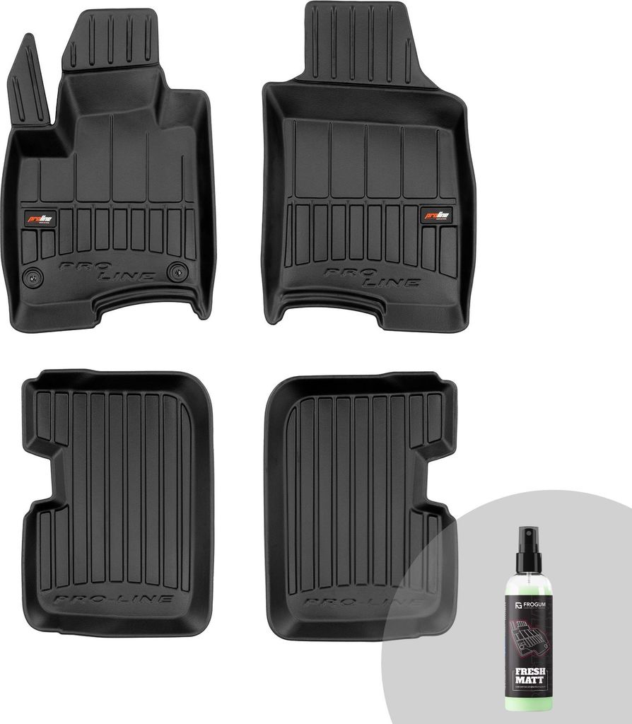 FROGUM ProLine 3D Gummimatten Exklusiven Auto Fußmatten Autofussmatten für Fiat Panda III ab 2011
