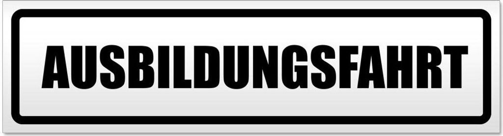 Kiwistar Ausbildungsfahrt Magnetschild Schild magnetisch - 60cm Schwarz - Magnetfolie für Auto PKW Kfz