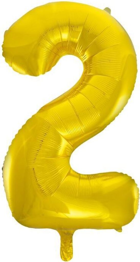 Folienballon Zahl 2 gold