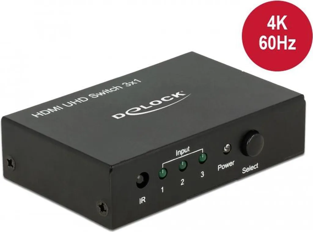 Delock Selettore HDMI 3 Ingressi 4K 60Hz - Affidabilità Industriale