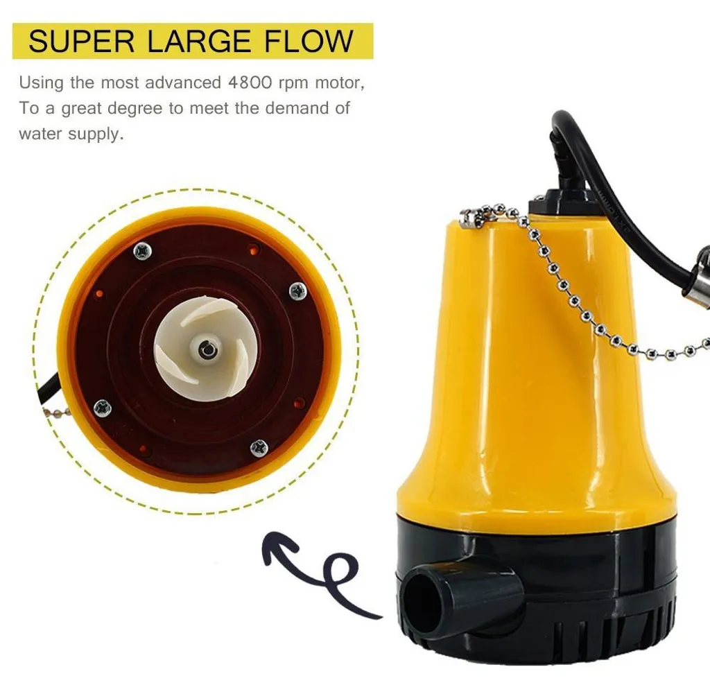 Pompe à eau électrique 12V pour vider la cale de bateau