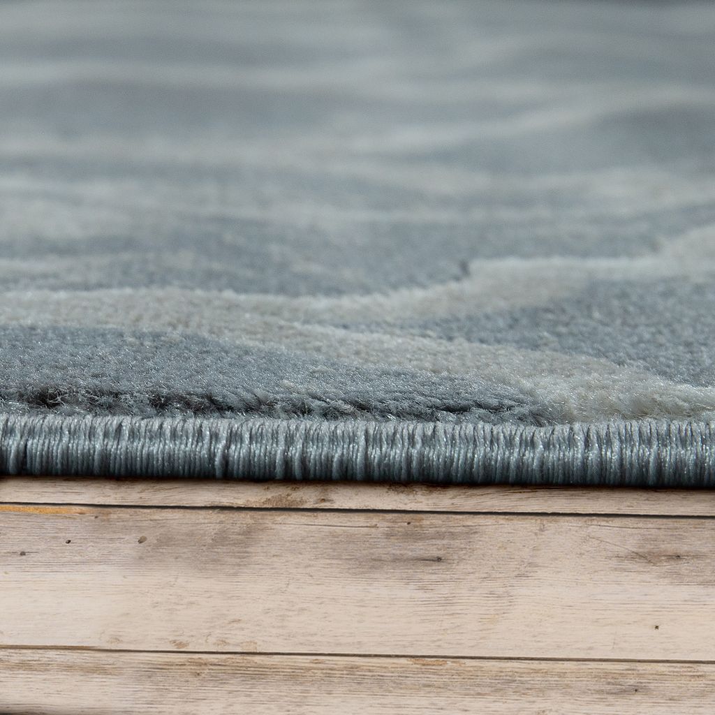 Kurzflor Teppich Modern Marokkanisches Muster Vintage Style Ombre Look Grau Weiß Grösse 60x100 cm