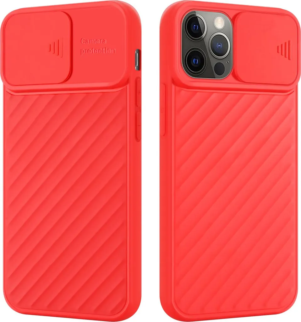 Cover Cadorabo iPhone 12 Rosso - Protezione Slim Fotocamera TPU