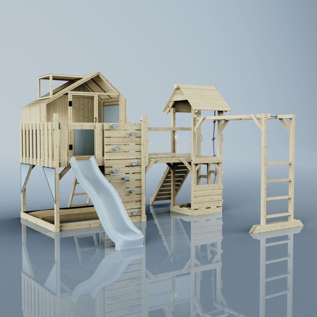 OutdoorToys Spielturm Luna aus Holz in Blau