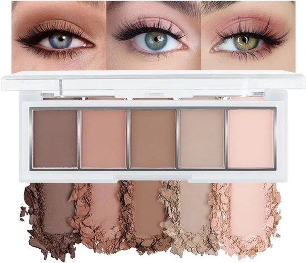 Palette ombres à paupières mate 5 couleurs froides regard élégant chic