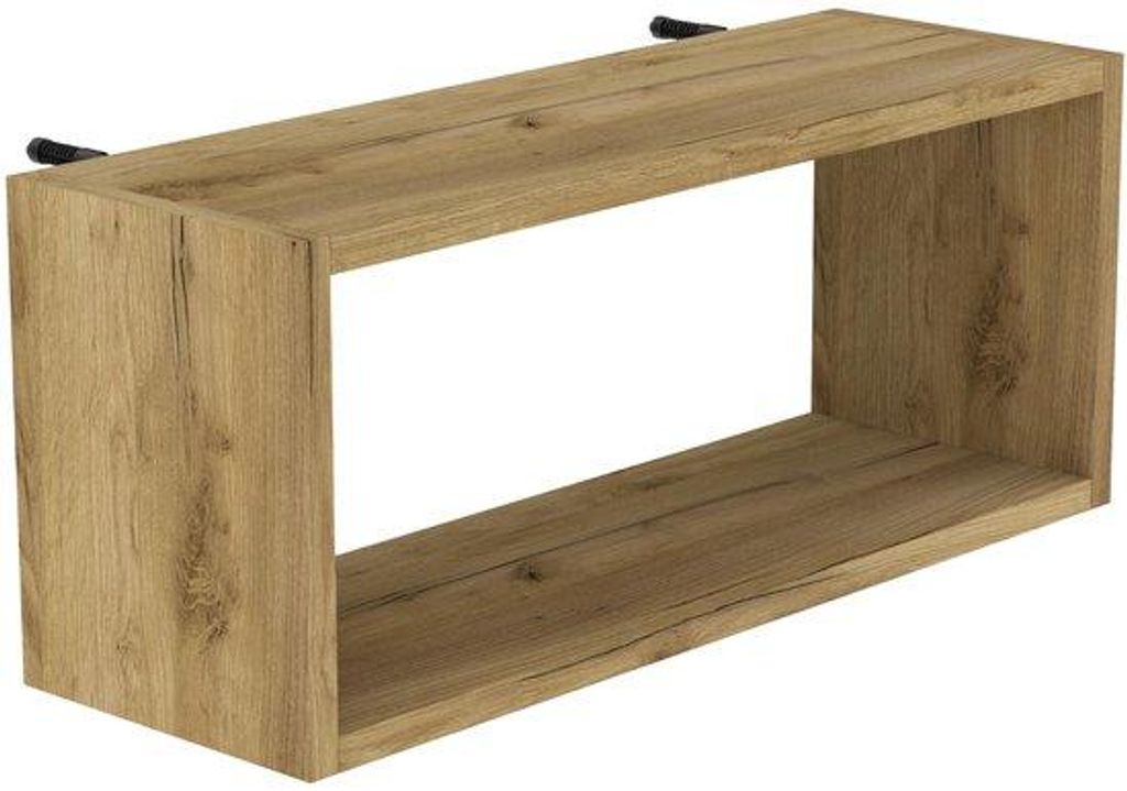 HWS FURNITURE Wandregal 60 cm – Eiche/Eiche – Loft-Stil – Schwebendes Regal für Bücher, Pflanzen und Deko – Ideal für Wohnzimmer, Schlaf...