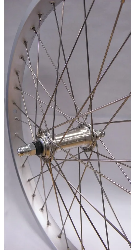 Roue avant 20 pouces en aluminium SH32 Argent et rayons inox 14G