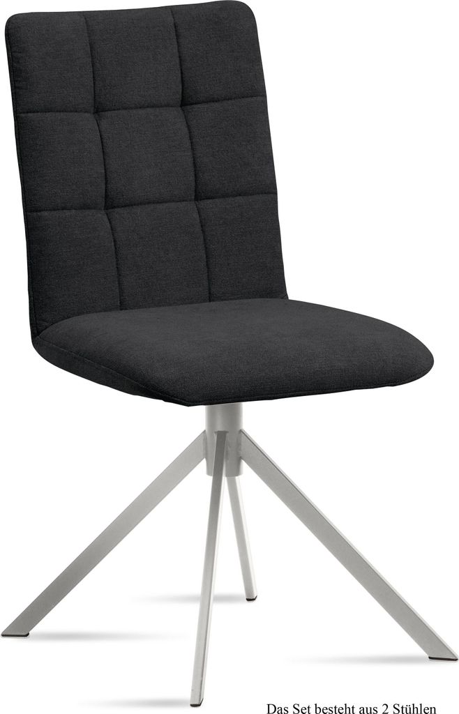 Esszimmerstuhl (2er-Set) Dorise 47x91x60 Edelstahl/Anthrazit
