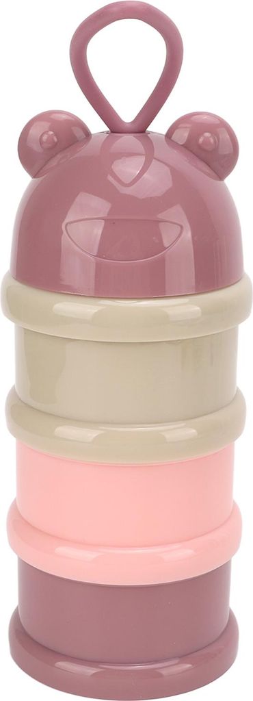 3 Schichten Babymilchpulver Formel Spender abnehmbar tragbare stapelbare Rotation Snack Aufbewahrungsbehälter hellrosa