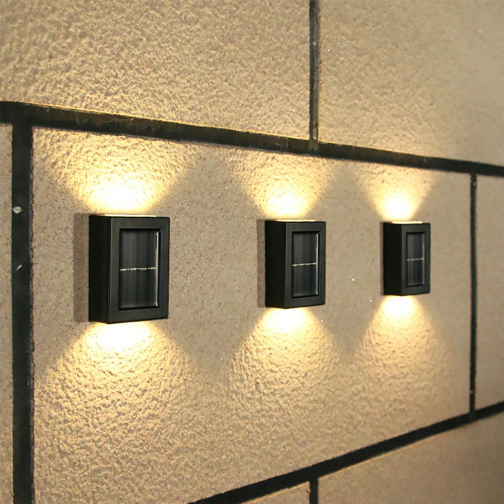 10x LED Solarleuchten Wandlampen Zaunleuchte Gartenleuchte Außen Treppen Lampe 