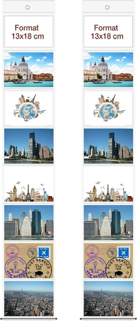 trendfinding 2er Set Fototasche für 8 Fotos im Querformat 13x18,8 cm