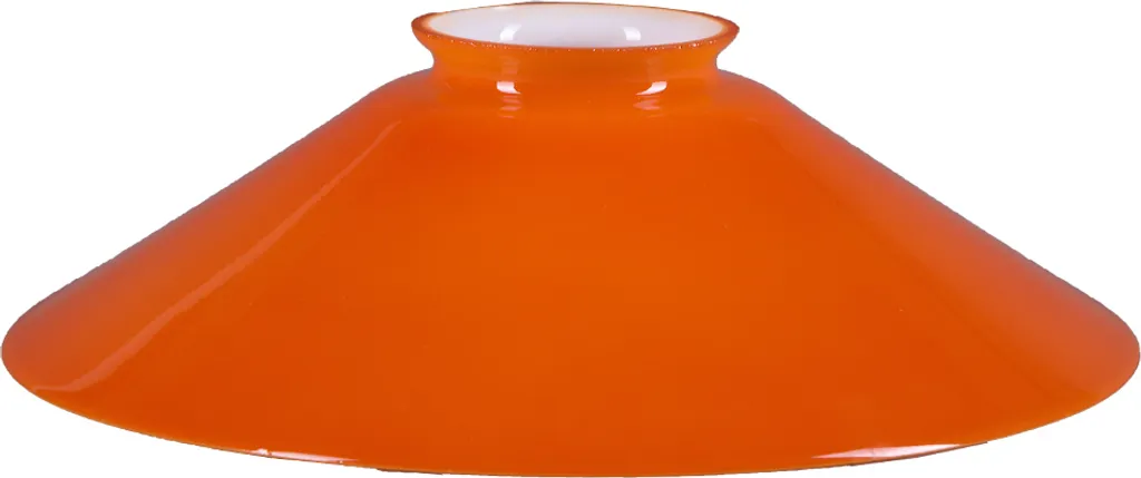 Abat-jour Ø200mm Orange en Verre Opalin avec Collerette pour Luminaire