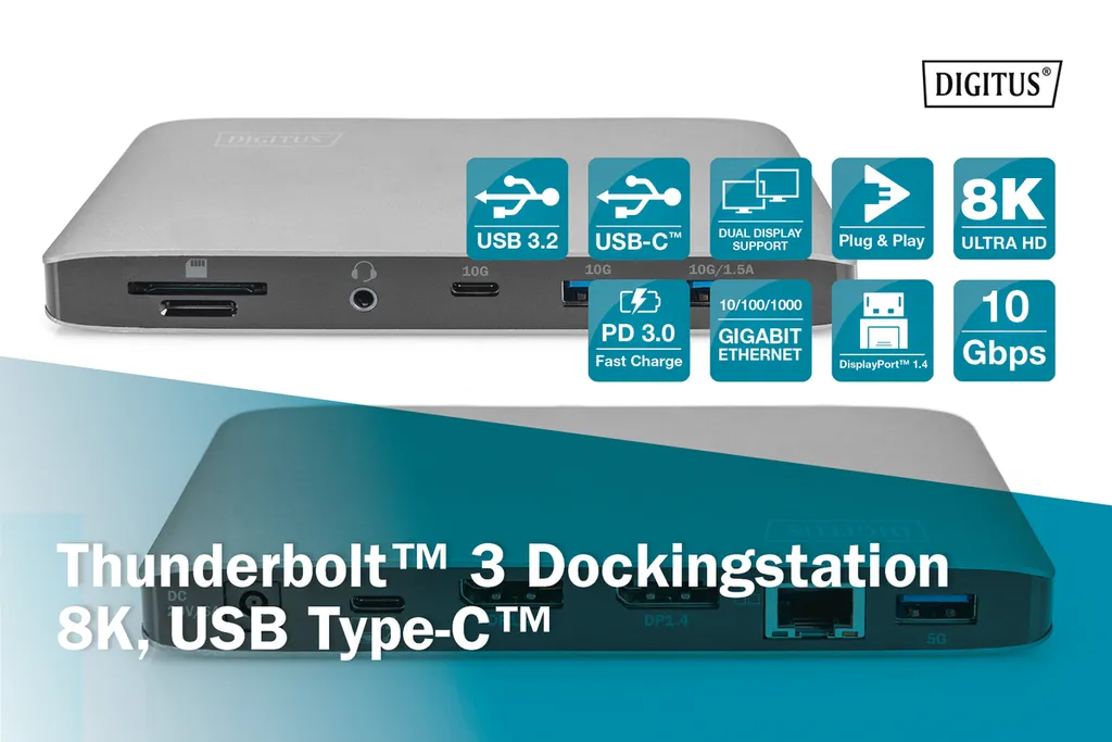 DIGITUS Thunderbolt 3 Dockingstation 8K USB Type-C Hub Ultra Complet - 6