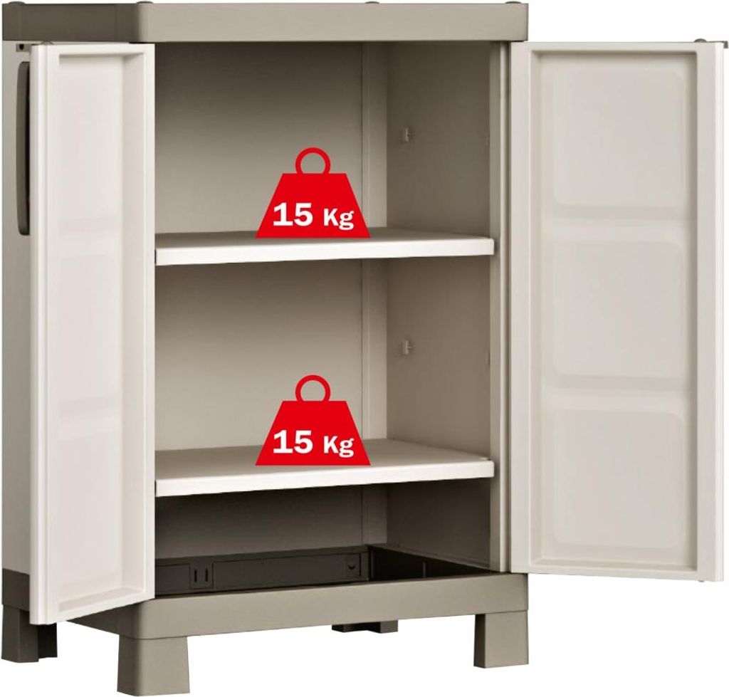 Keter Storage Cabinet Excellence Low Beige and Taupe 97 cm Zdjęcie produktu 