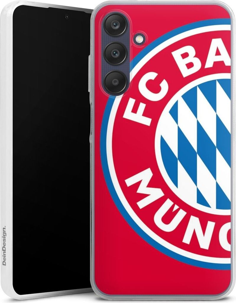 DeinDesign Slim Hülle für Samsung Galaxy A25 5G Silikon Case Ultra Dünn Handyhülle FC Bayern München FCB Offizielles Lizenzprodukt