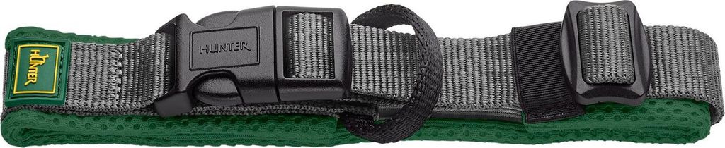 Hunter Halsband Maldon dunkelgrün/grau, Größe: M / Breite: 2,0 cm