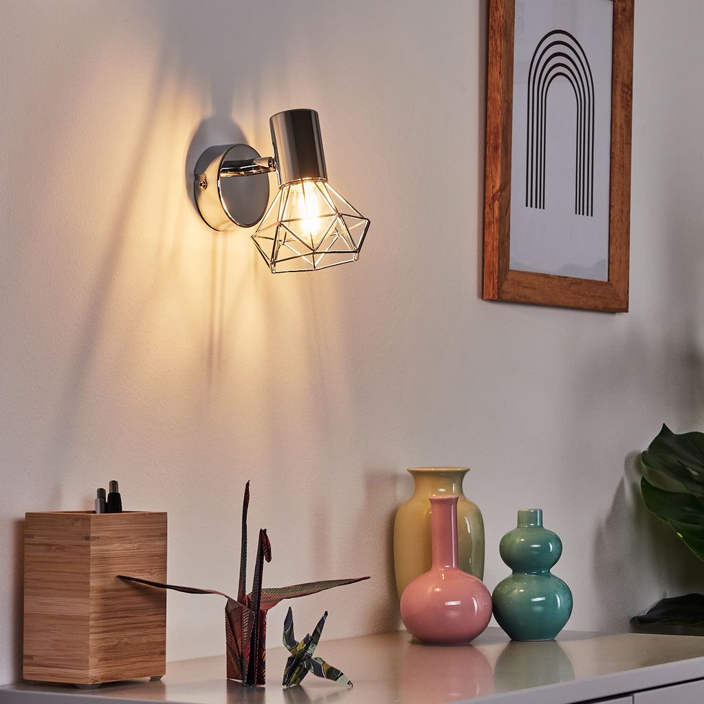 Conco »Conco« verstellbare Wandlampe aus Metall in chrom