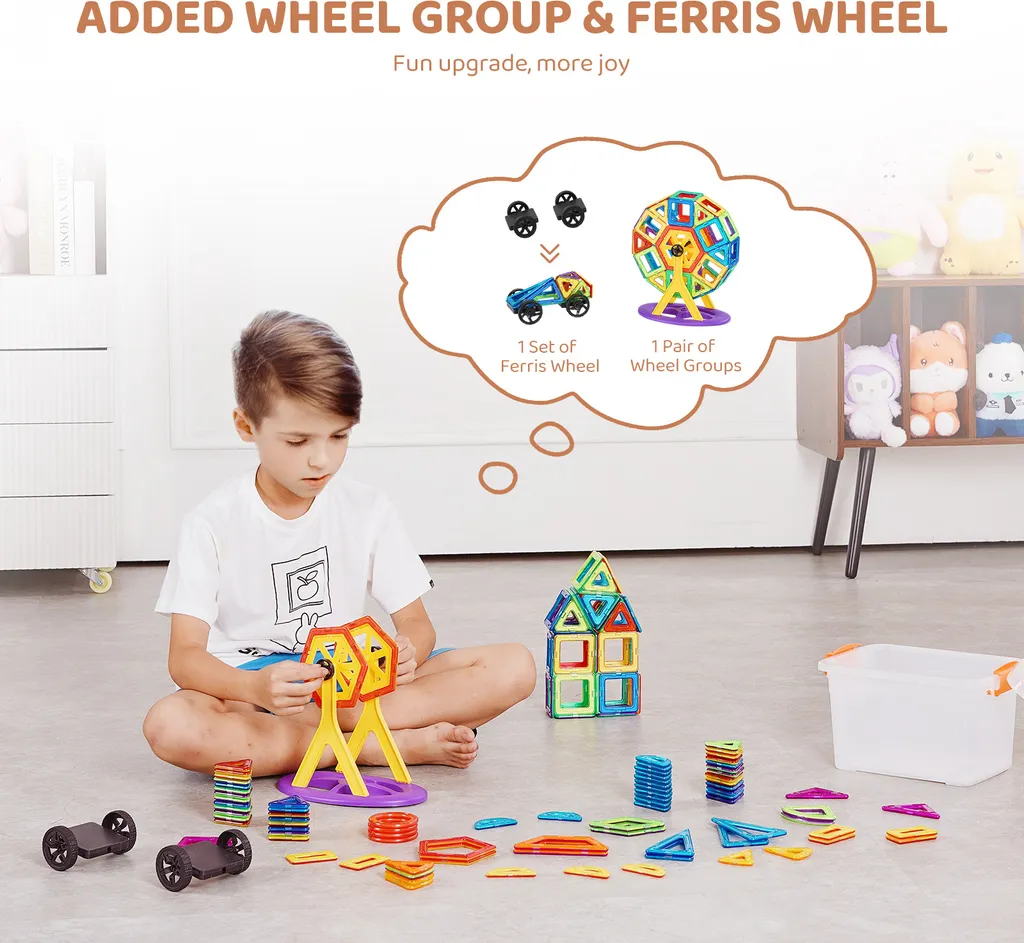 Blocs de Construction Magnétiques VEVOR Kit STEM Éducatif 123 Pcs - 3