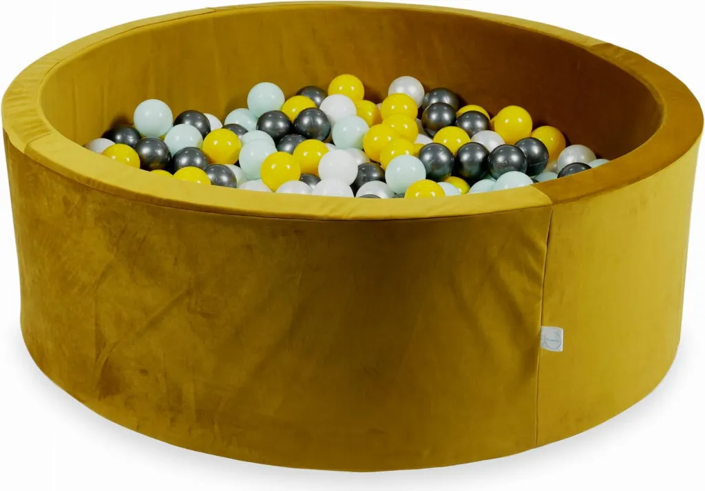 Piscine à balles enfant 110x40 cm en velours avec 500 balles multicolores