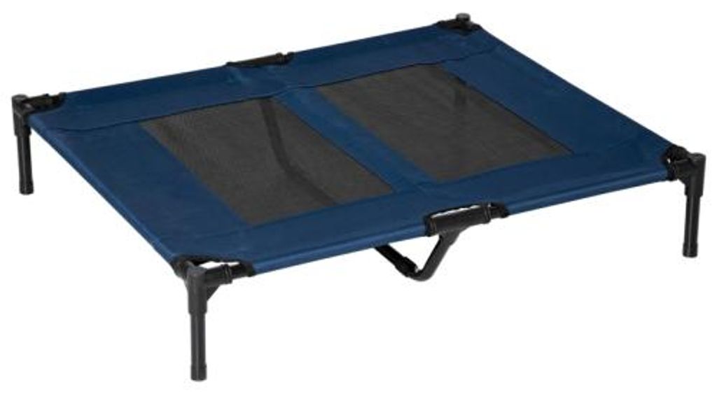 Hundebett, blau, 91,5 x 76,2 x 18?cm, Hundeliege, Katzenbett, Outdoor, Metall & Oxford-Gewebe, komfortabler Schlafplatz