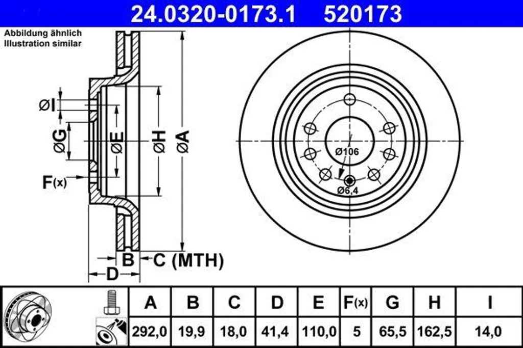 Disque de frein avant ventilé pour Opel Vectra et Fiat Croma OE 46836490