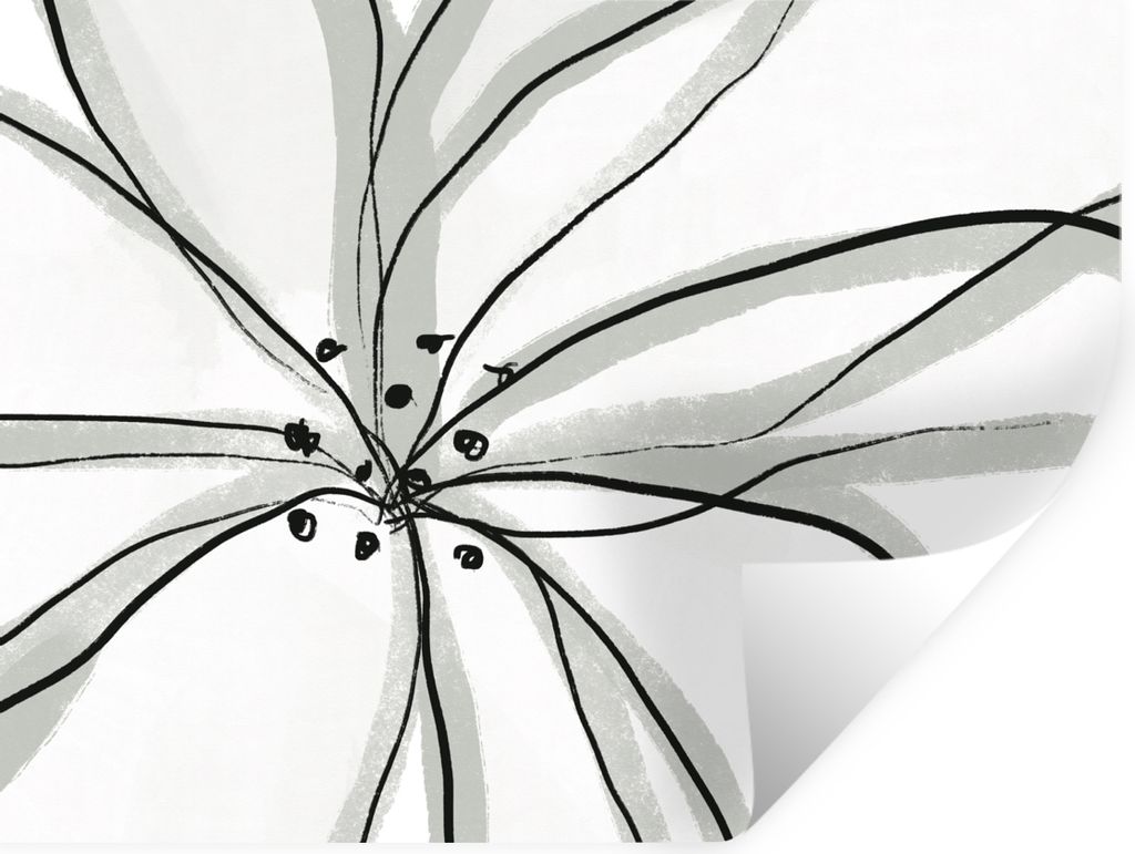MuchoWow Wandtattoo Wandsticker Wandaufkleber Blumen - Abstrakt - Design 120x90 cm Selbstklebend und Repositionierbar - Aufkleber
