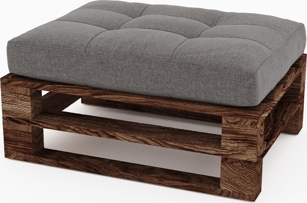 Lermowood Palettenmöbel Mpe Hocker 80 x 80 cm Eiche | Europaletten Indoor und Outdoor Lounge Gartenmöbel Holz Gartenmöbel Set Lounge Möbel Terr...