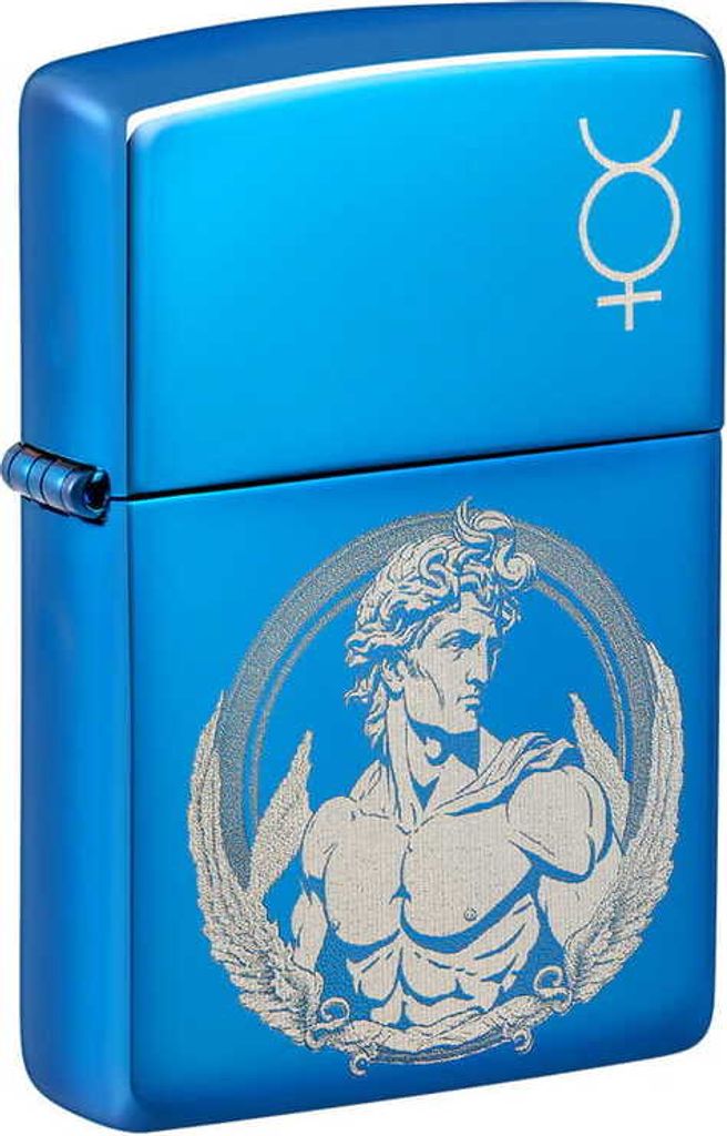 Zippo Feuerzeug God Mercury 60007334 High Polish Blue mit Merkur Photo Image Motiv