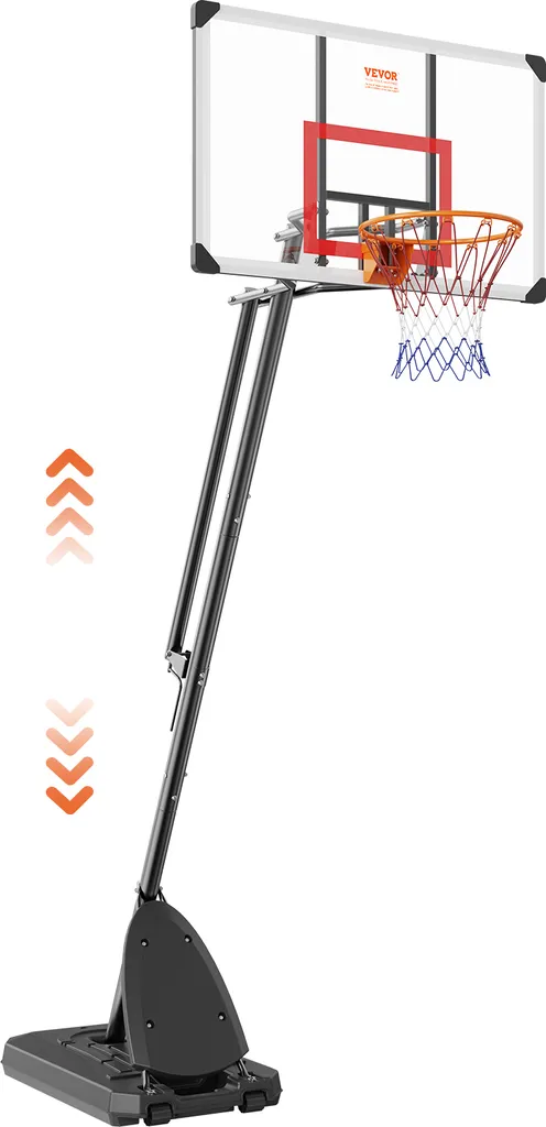 Panier de basket réglable VEVOR avec base lestable et roulettes amovibles