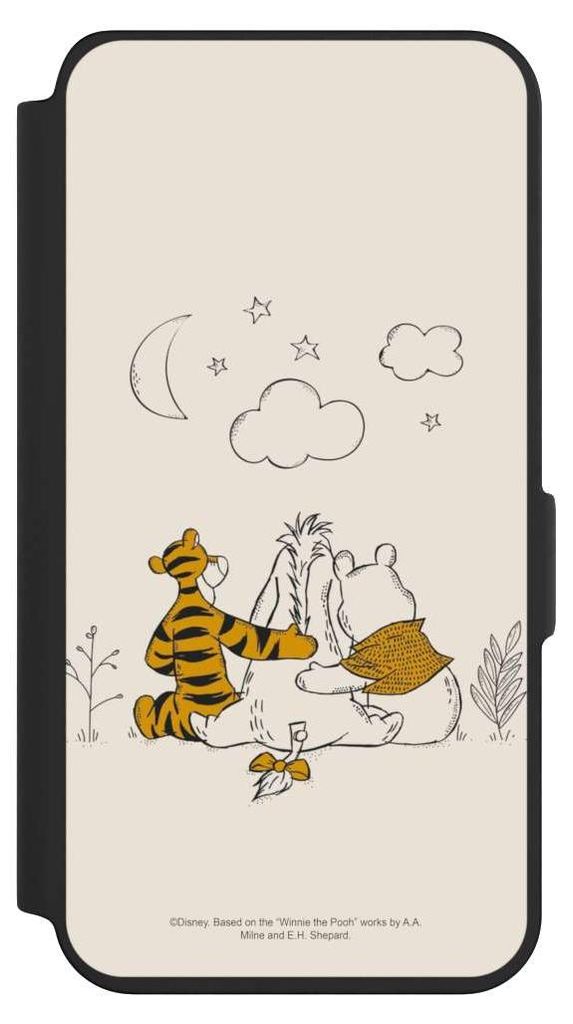 NIVOCASE Klapphülle für Samsung Galaxy S24 Handyhülle aus Kunst Leder NIVOflip schwarz Disney Offizielles Lizenzprodukt Winnie Puuh