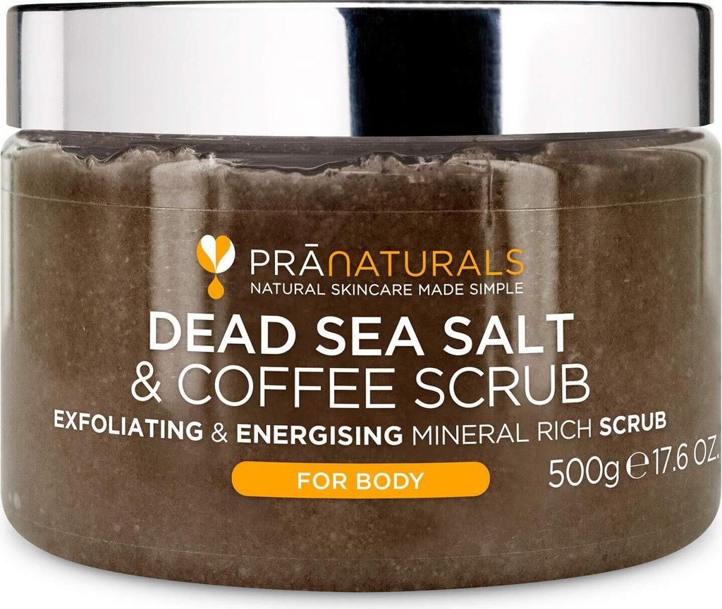 PraNaturals Körperpeeling mit Salz aus dem Toten Meer 500g - Feuchtigkeitsspendend & pflegend, Natürlichen Ölen & Mineralstoffen, keine Parabene
