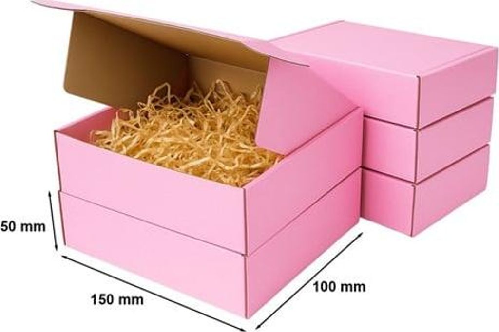Karton mit Stanzform 150 x 100 x 50 mm (außen) Rosa - 20 Stück Dekorative Schachteln