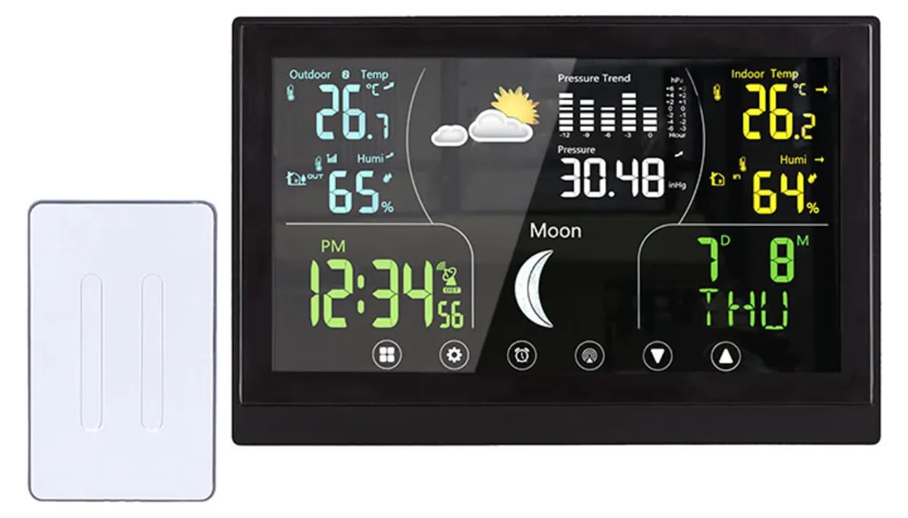 Station météo Solight TE110B noire avec écran couleur et capteur sans fil