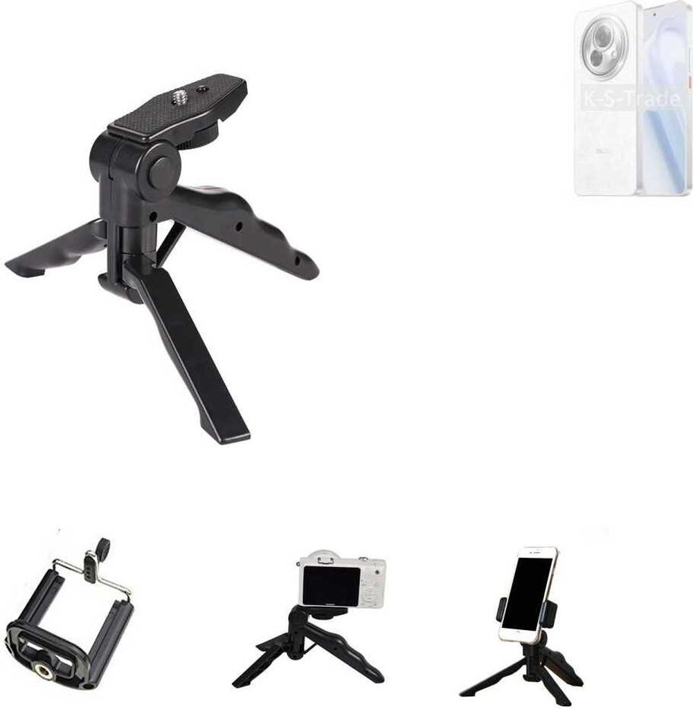 K-S-Trade Stativ Tisch-Ständer Dreibein Handy-Stativ Ständer kompatibel mit Meizu Lucky 08 Mini-Stativ Smartphone Tripod Handy-Stativ aus Plastik