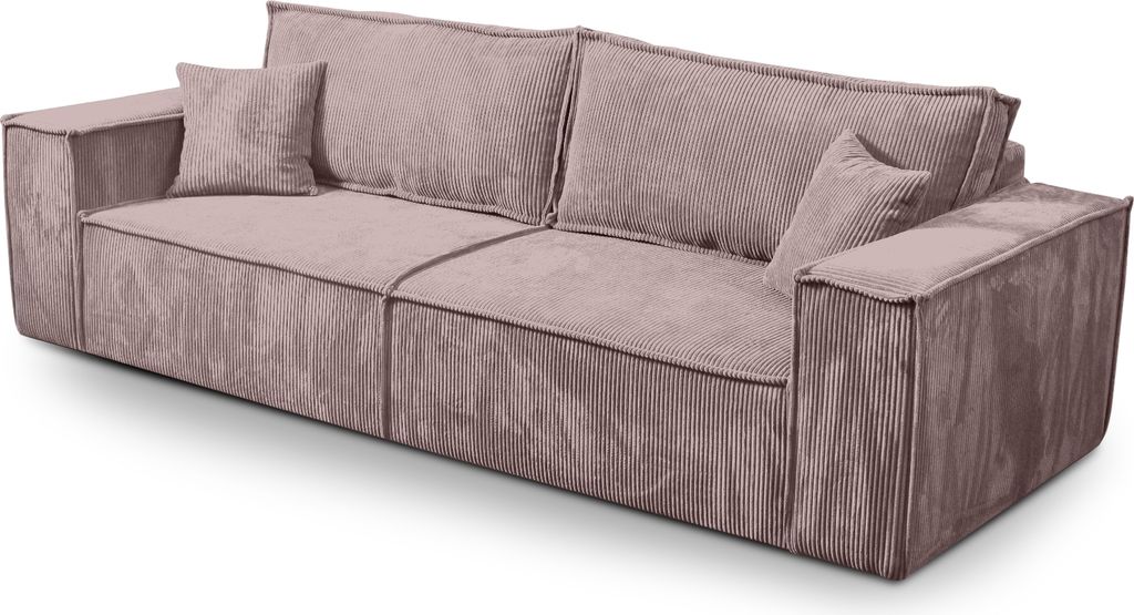 FEDVE Schlafsofa Sofa Sekwana Funktionssofa Bettsofa Bettkasten Minimalistisches Design Stil Cappuccino (Poso 27)