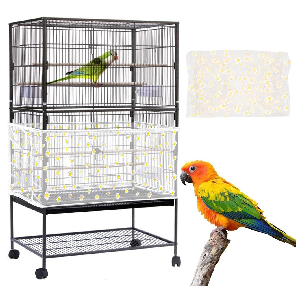 Jaula grande para pájaros con cubierta y malla ajustable Imagen del producto 